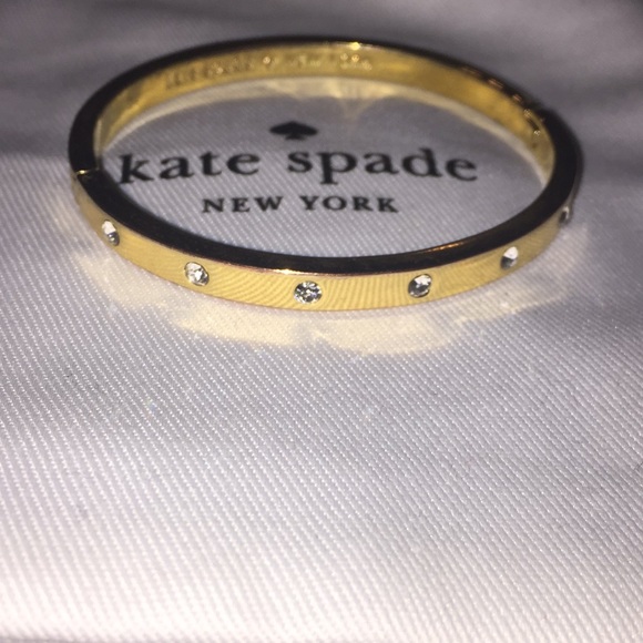 kate spade Jewelry - ♠️Gold Kate Spade Hinged bangle with Rhinestones♣️